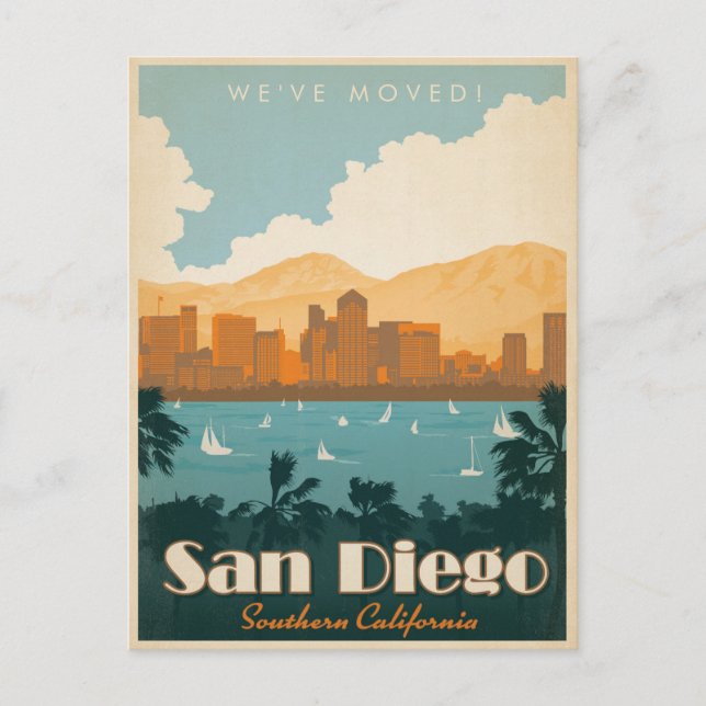 San Diego, Southern California | We've Moved Invitation Postcard (Front)