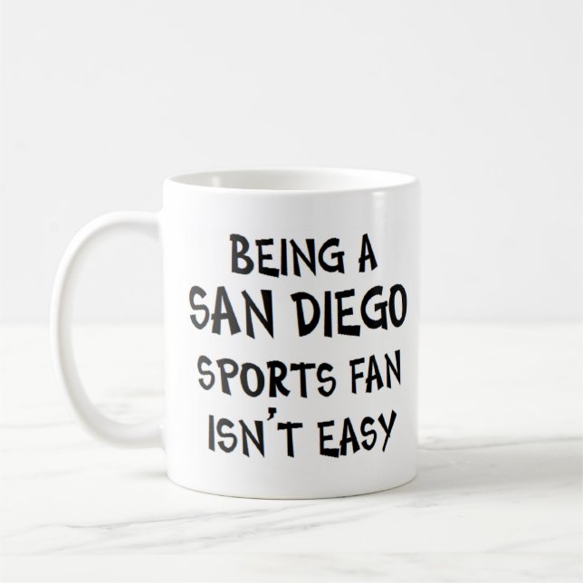 san diego sports fan, being coffee mug (Left)