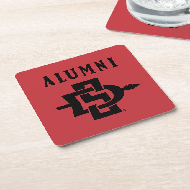 San Diego State Alumni Square Paper Coaster (Angled)