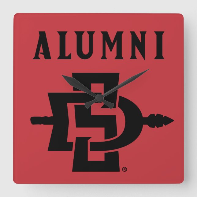 San Diego State Alumni Square Wall Clock (Front)