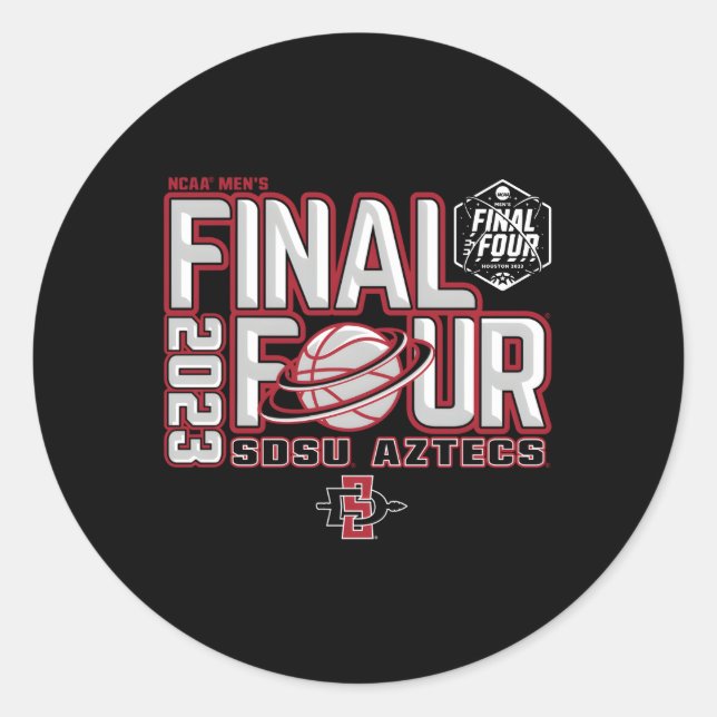 San Diego State Aztecs Final Four 2023 Basketball  Classic Round Sticker (Front)
