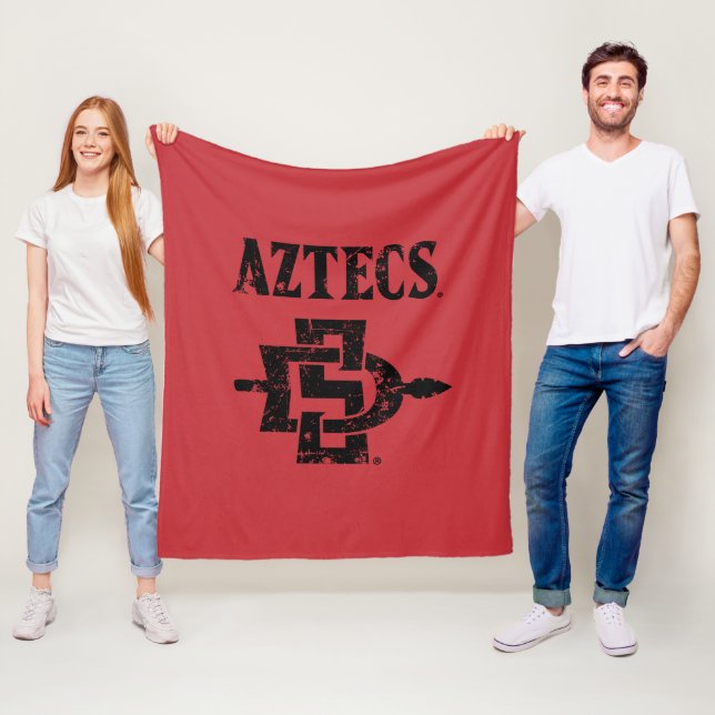 San Diego State Aztecs Vintage Fleece Blanket (In Situ)