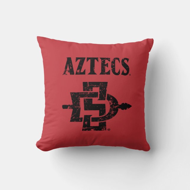 San Diego State Aztecs Vintage Throw Pillow (Front)