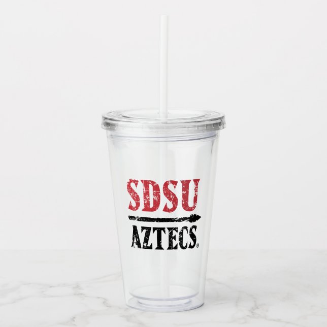 San Diego State Logo and Wordmark Acrylic Tumbler (Front)
