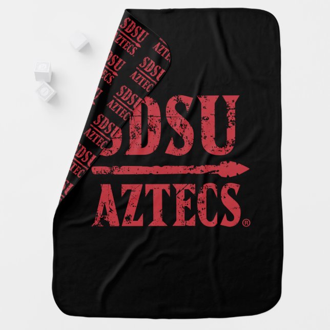 San Diego State Logo and Wordmark Baby Blanket (In Situ)