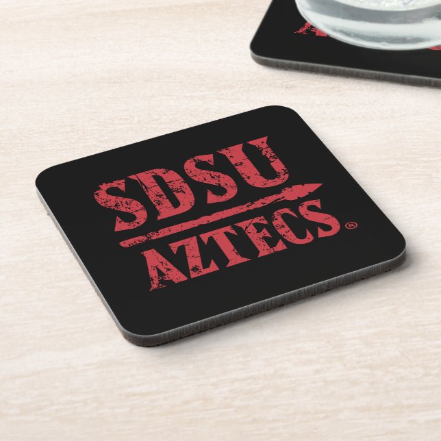 San Diego State Logo and Wordmark Beverage Coaster (Left Side)