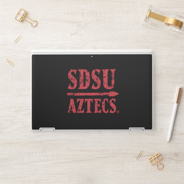 San Diego State Logo and Wordmark HP Laptop Skin (Desk)