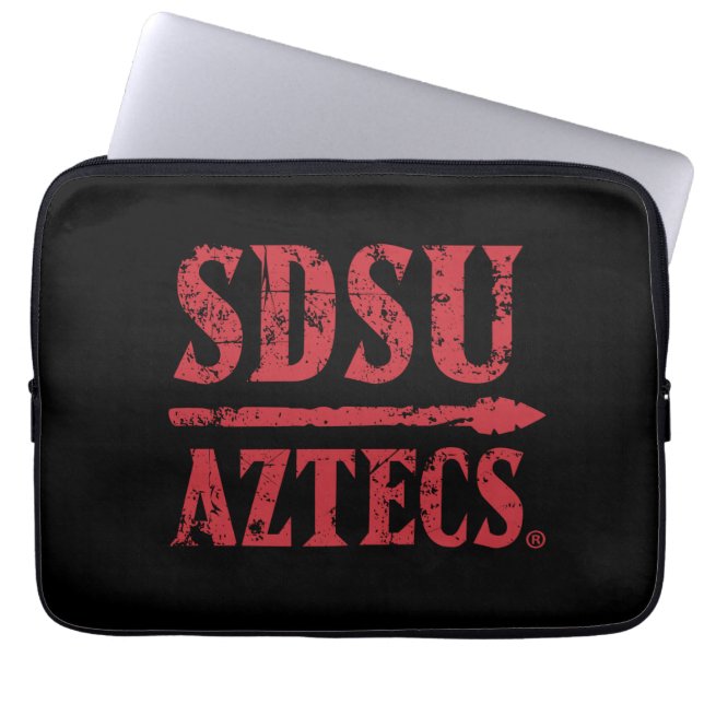 San Diego State Logo and Wordmark Laptop Sleeve (Front)