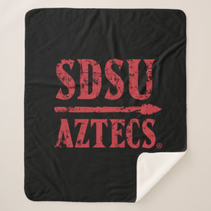 San Diego State Logo and Wordmark Sherpa Blanket