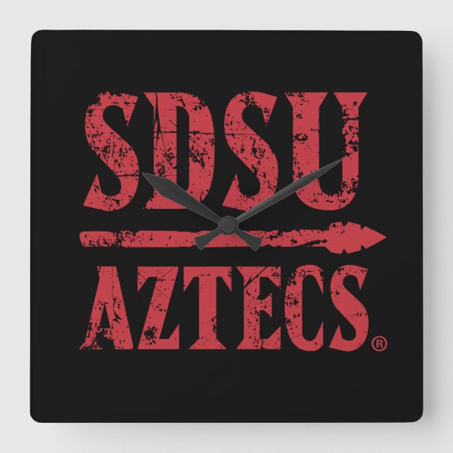 San Diego State Logo and Wordmark Square Wall Clock (Front)