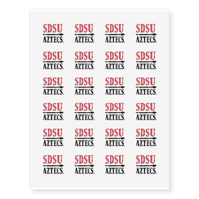 San Diego State Logo and Wordmark Temporary Tattoos (Front)