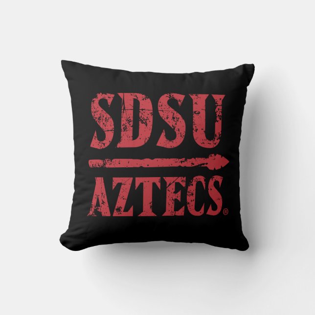 San Diego State Logo and Wordmark Throw Pillow (Front)
