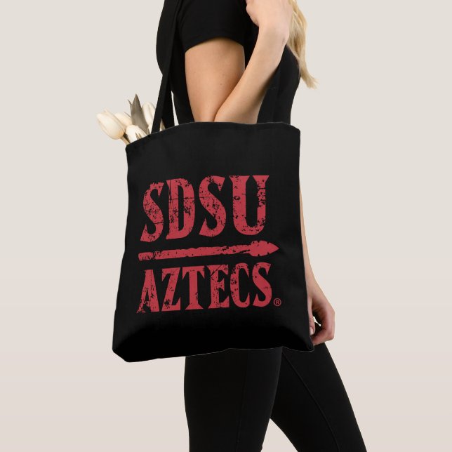 San Diego State Logo and Wordmark Tote Bag (Close Up)