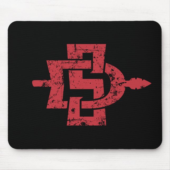 San Diego State Logo Distressed_000000.ai Mouse Pad (Front)