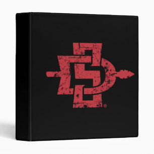 San Diego State Logo Distressed 3 Ring Binder