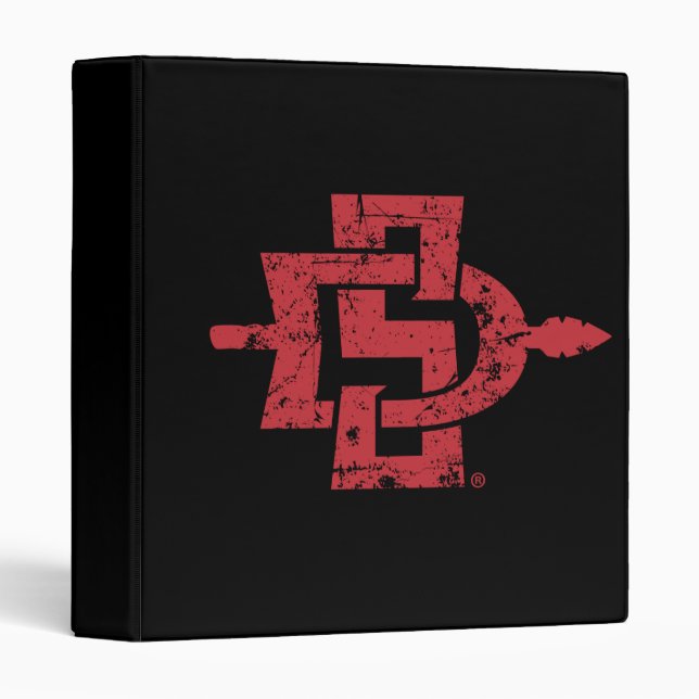 San Diego State Logo Distressed 3 Ring Binder (Front/Spine)