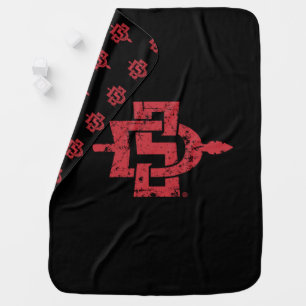 San Diego State Logo Distressed Baby Blanket