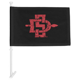 San Diego State Logo Distressed Car Flag
