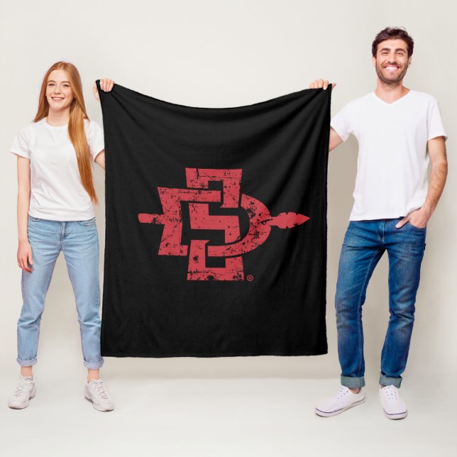 San Diego State Logo Distressed Fleece Blanket (In Situ)