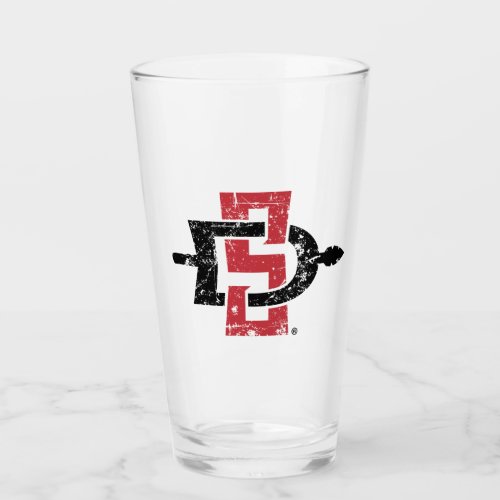 San Diego State Logo Distressed Glass