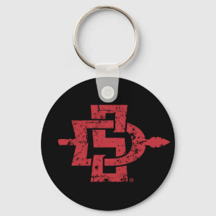 San Diego State Logo Distressed Keychain