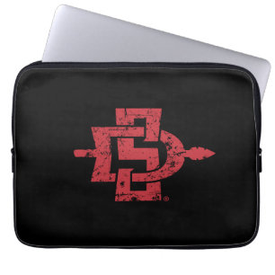San Diego State Logo Distressed Laptop Sleeve