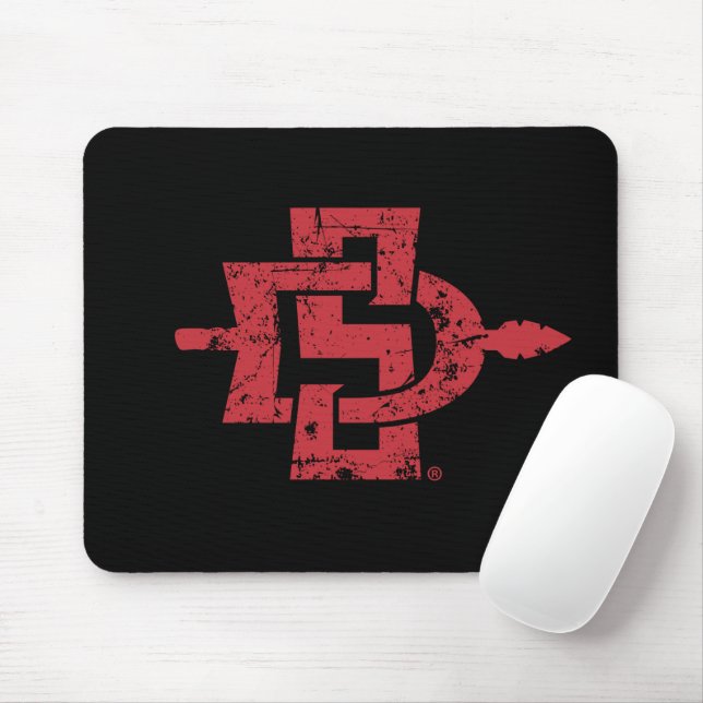 San Diego State Logo Distressed Mouse Pad (With Mouse)