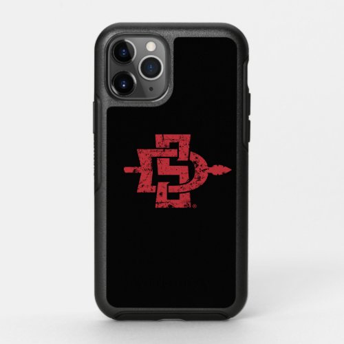 San Diego State Logo Distressed OtterBox Symmetry iPhone 11 Pro Case