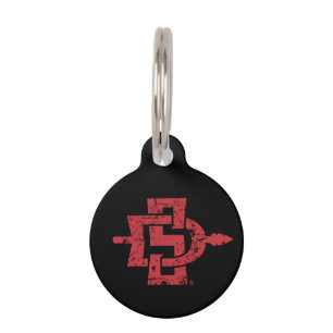 San Diego State Logo Distressed Pet ID Tag