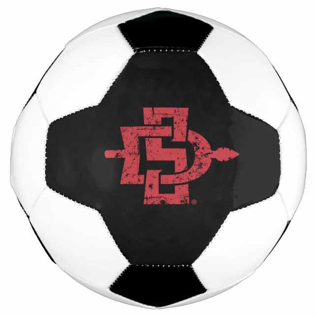 San Diego State Logo Distressed Soccer Ball (Front)