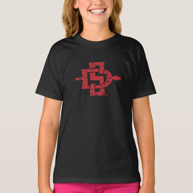 San Diego State Logo Distressed T-Shirt (Front)