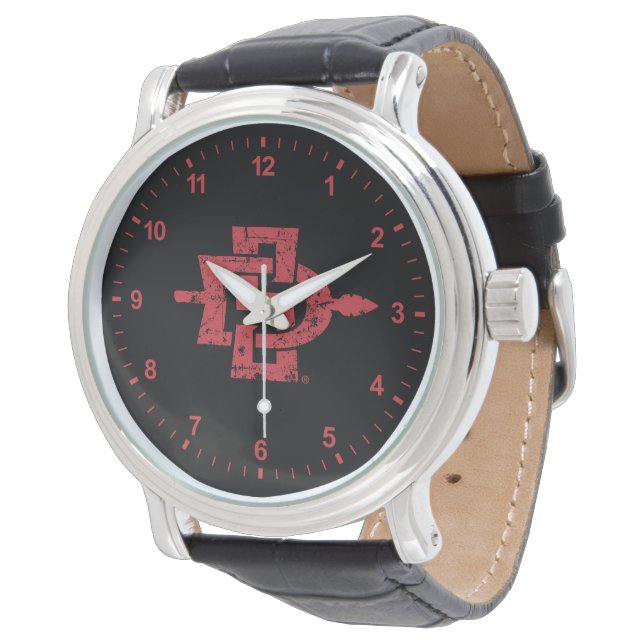 San Diego State Logo Distressed Watch (Angled)