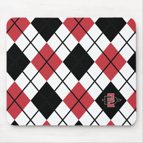 San Diego State University Argyle Patternai Mouse Pad