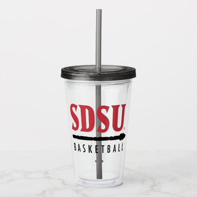 San Diego State University Basketball  Acrylic Tumbler (Front)