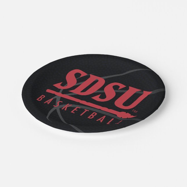 San Diego State University Basketball Paper Plates (Angled)