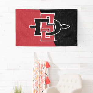San Diego State University Color Block Distressed Banner