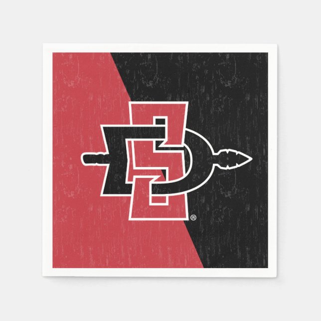 San Diego State University Color Block Distressed Napkins (Front)