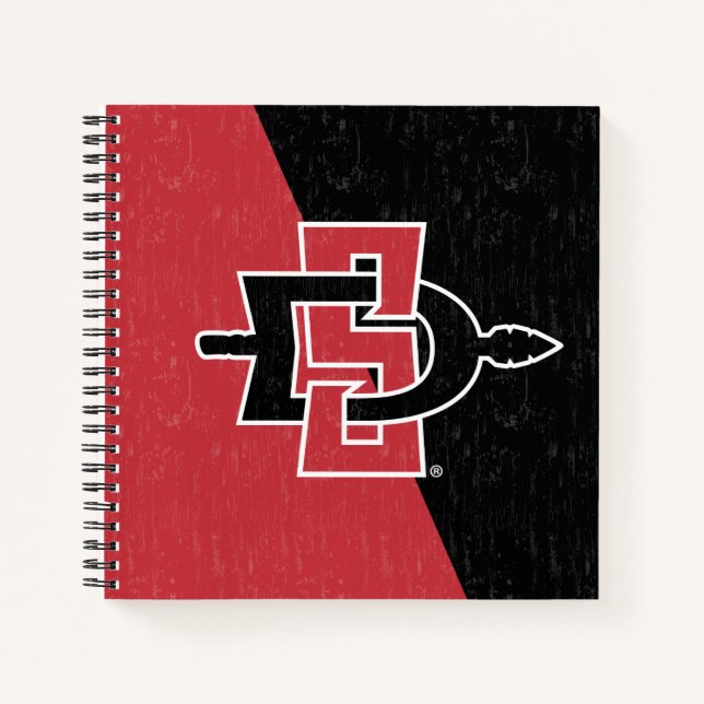 San Diego State University Color Block Distressed Notebook (Front)
