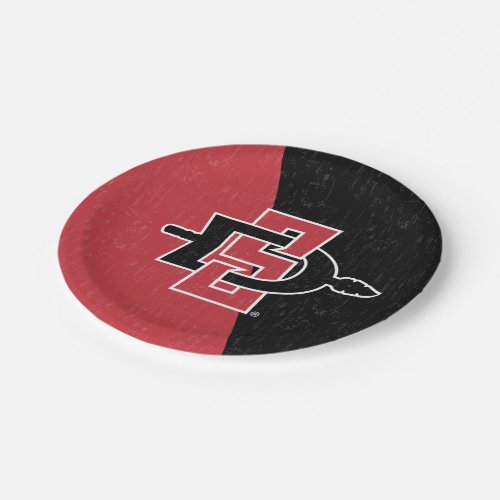 San Diego State University Color Block Distressed Paper Plates