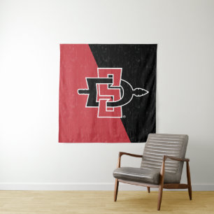 San Diego State University Color Block Distressed Tapestry