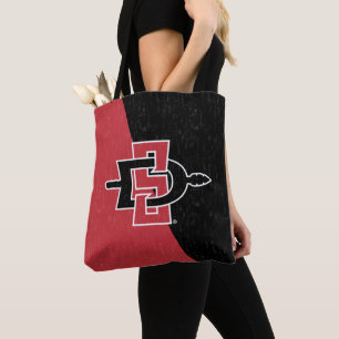 San Diego State University Color Block Distressed Tote Bag