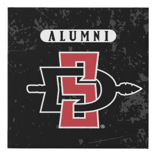 San Diego State University Distressed Alumni Faux Canvas Print