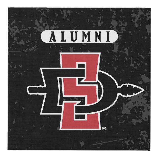 San Diego State University Distressed Alumni Faux Canvas Print (Front)