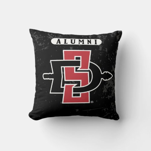 San Diego State University Distressed Alumni Throw Pillow