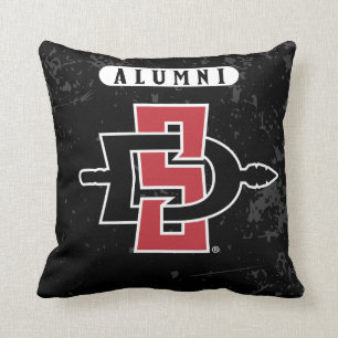 San Diego State University Distressed Alumni Throw Pillow