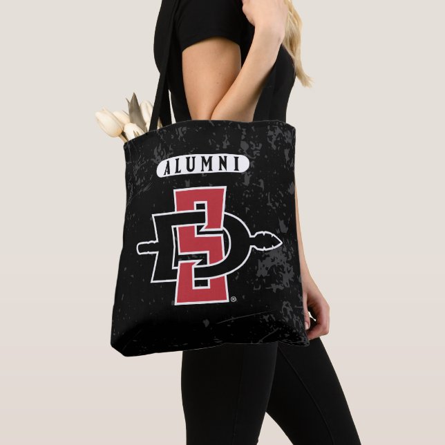 San Diego State University Distressed Alumni Tote Bag (Close Up)