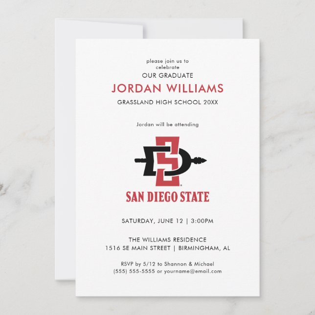 San Diego State University Grad Announcement (Front)