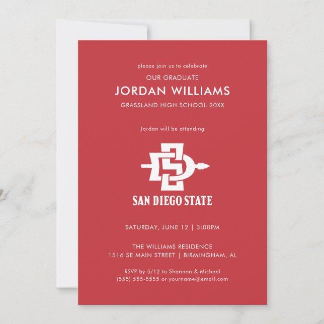 San Diego State University Grad Announcement (Front)