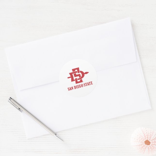 San Diego State University Grad Classic Round Sticker (Envelope)