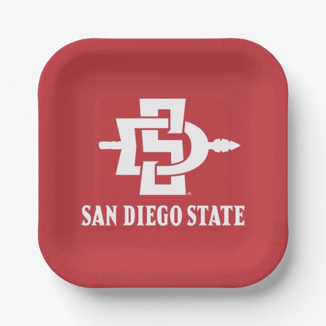 San Diego State University Grad Paper Plates (Front)